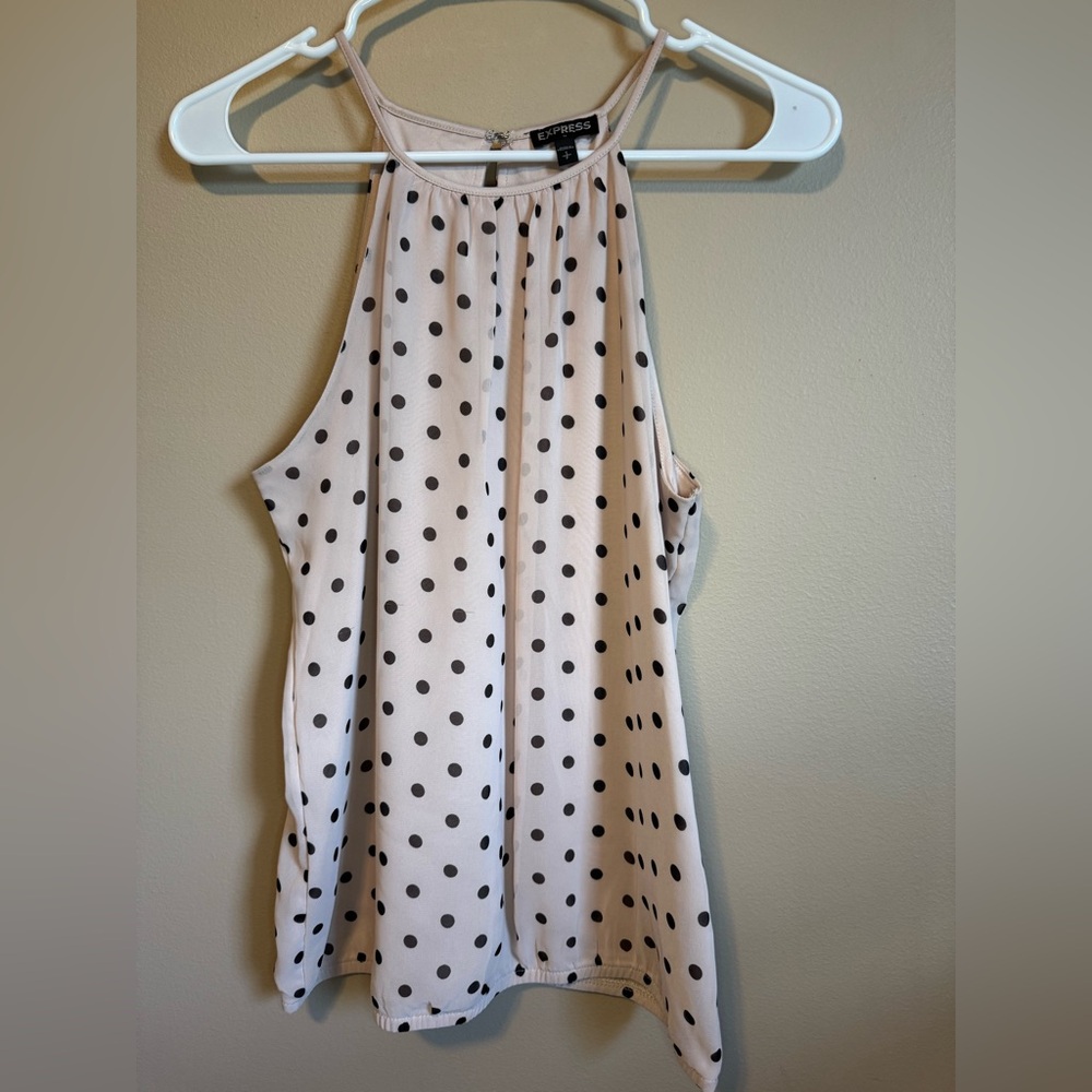 Express Black Polka Dot Tank Top